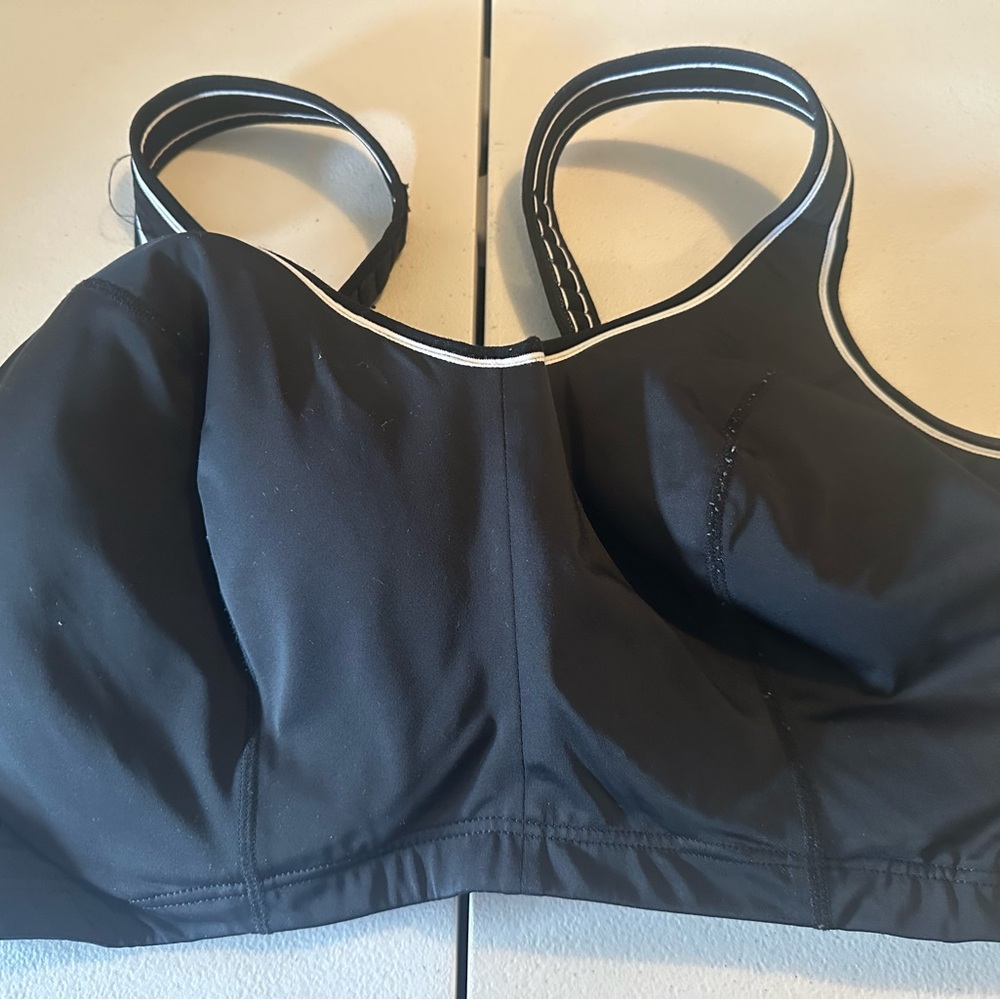 Livi Active Black Sports Bra with White Trim